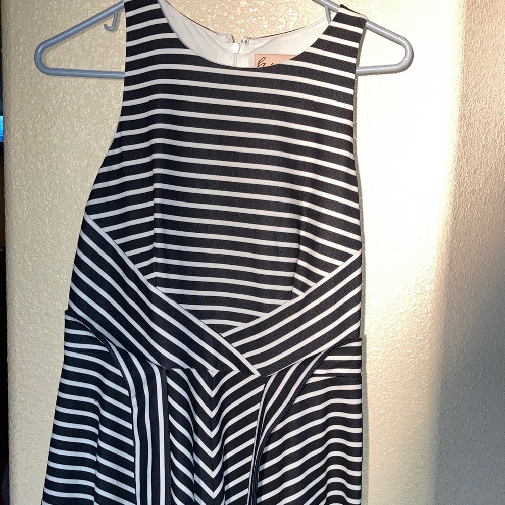 Black and white striped dress